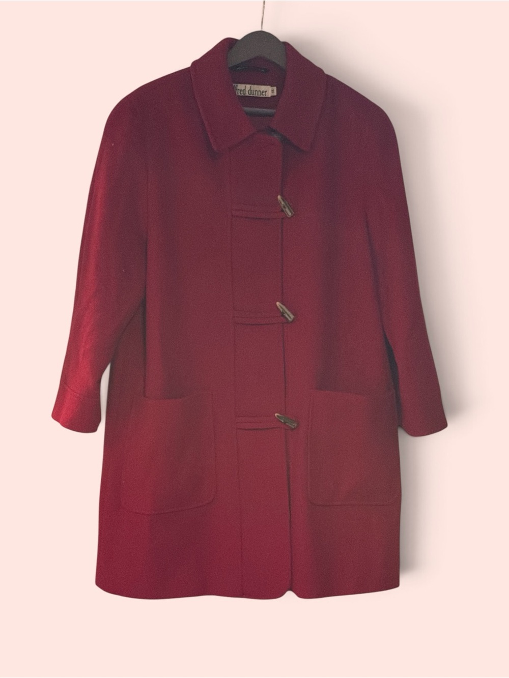 Alfred Dunner Red Toggle Pea Coat